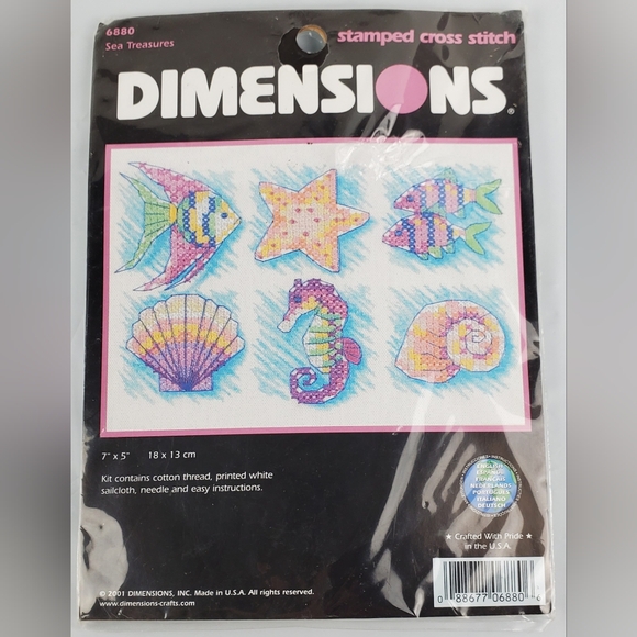 Dimensions Vintage Sea Treasures #6880 Stamped Cross Stitch Kit 7" x 5" - NOS - Picture 1 of 4